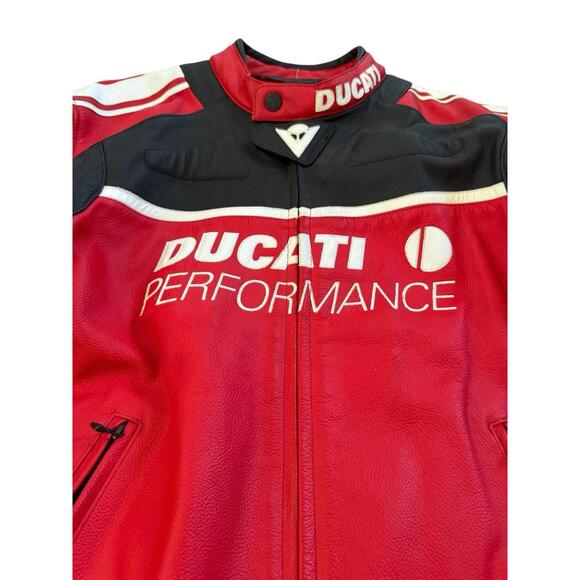 Ducati Performance Dainese Corse Leather Jacket Mens Y2K Motorcycle Biker 56 - Picture 9 of 16